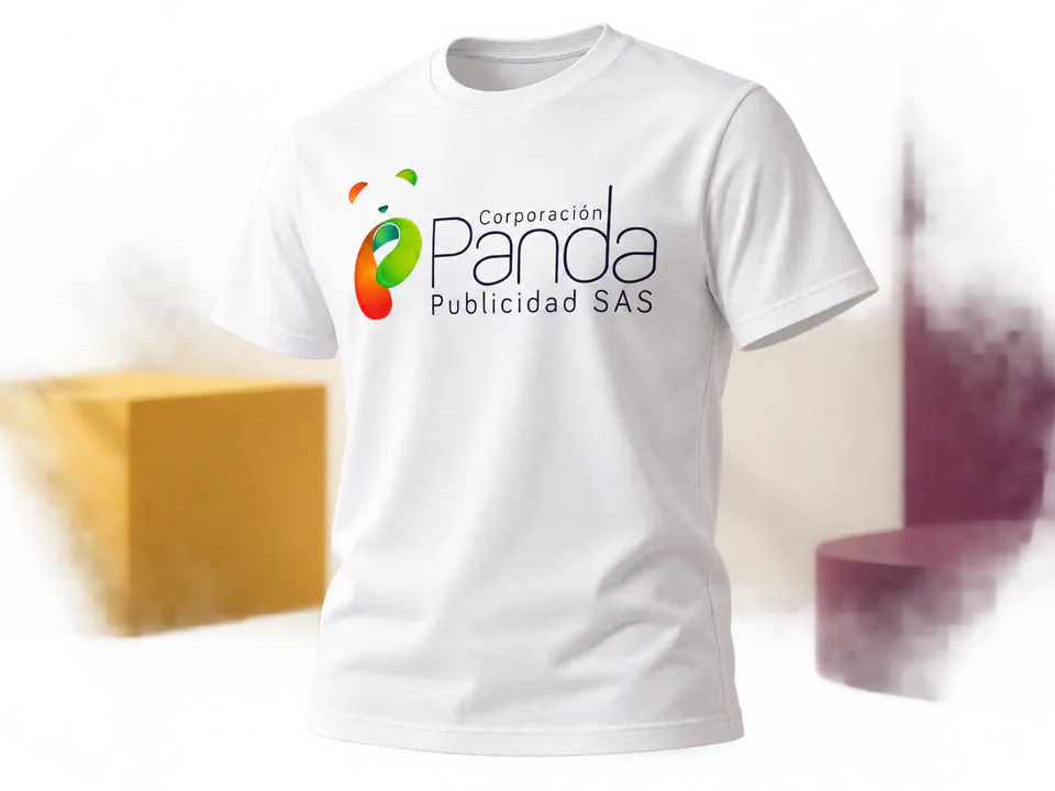 Camiseta blanca personalizada con logo Panda