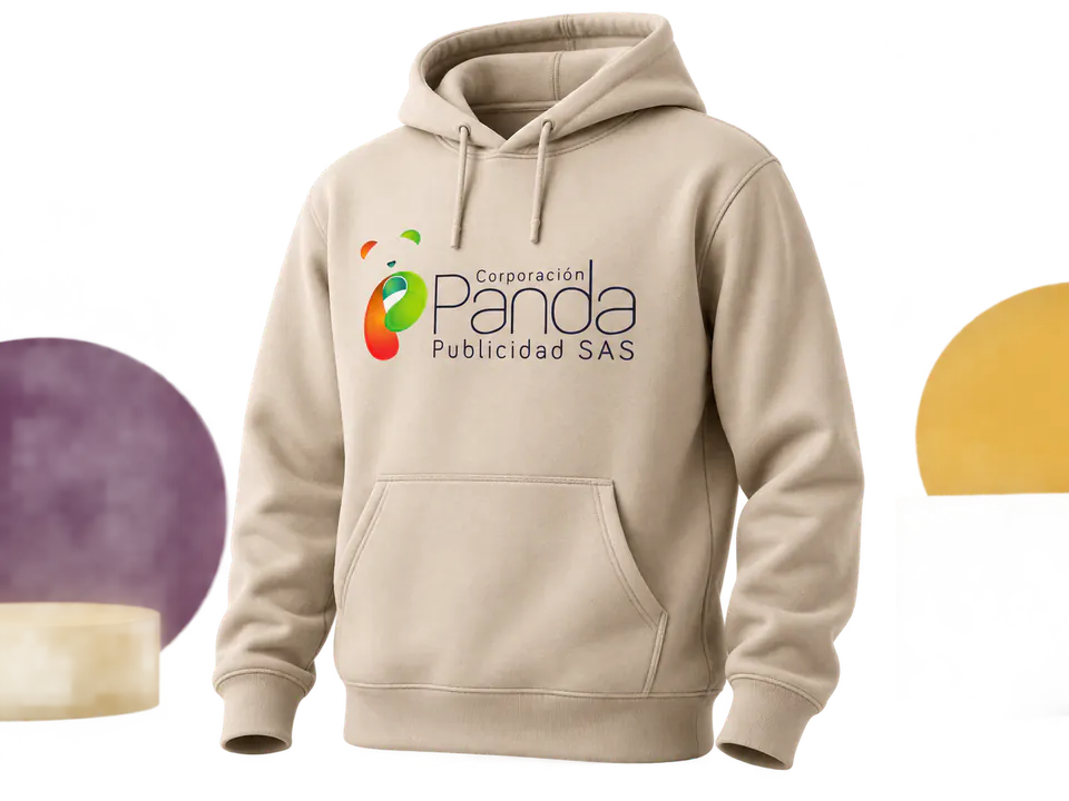 Hoodie color arena personalizado con logo Panda