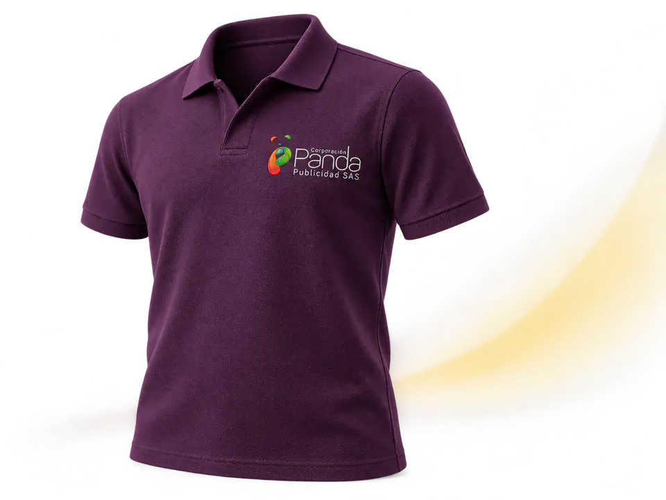 Polo color ciruela con logo Panda bordado